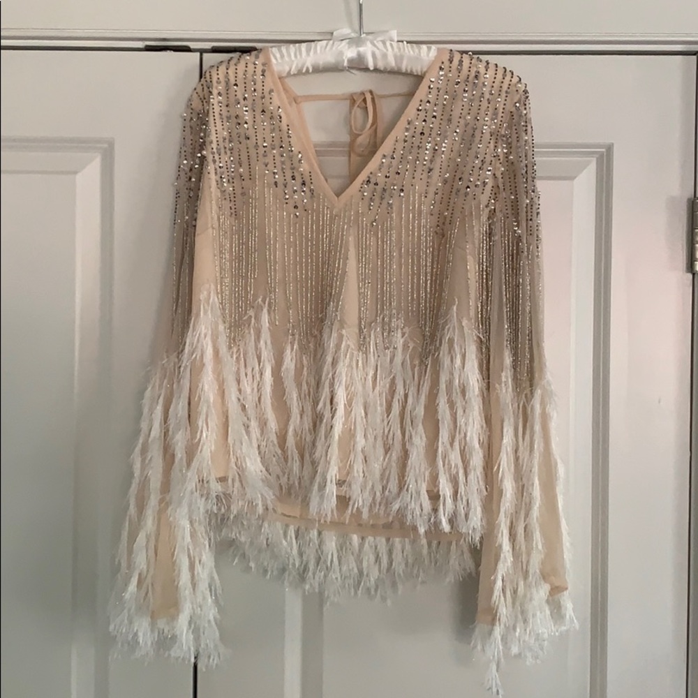ASOS beaded and feathered shirt. New with tags